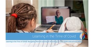 young girl struggling with remote learning